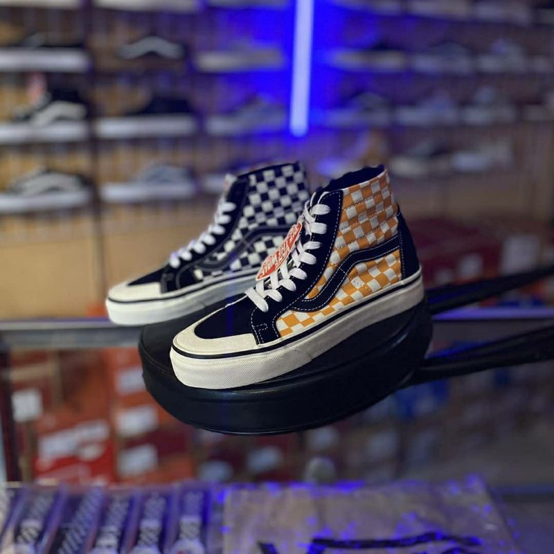 Vans Sk8-hi 138 Decon SF Black/Yellow Checkerboard