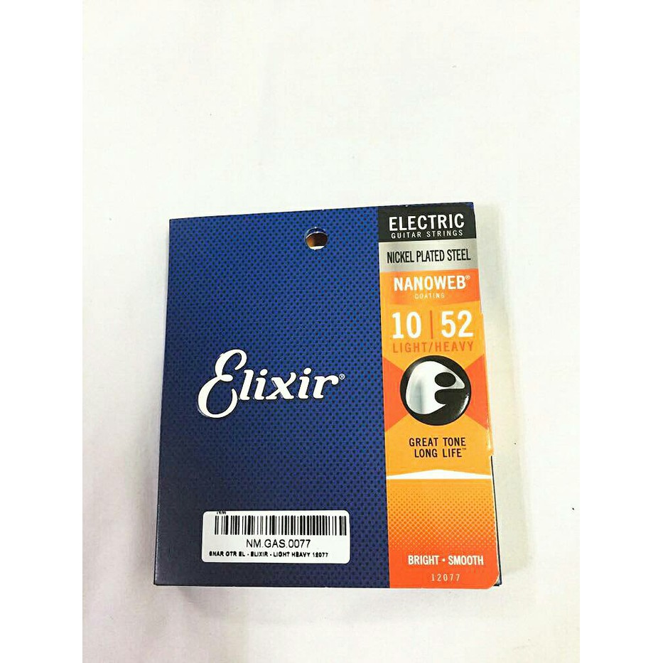 Senar Gitar Listrik Elixir 12077 Light-Heavy 10-52 Ori