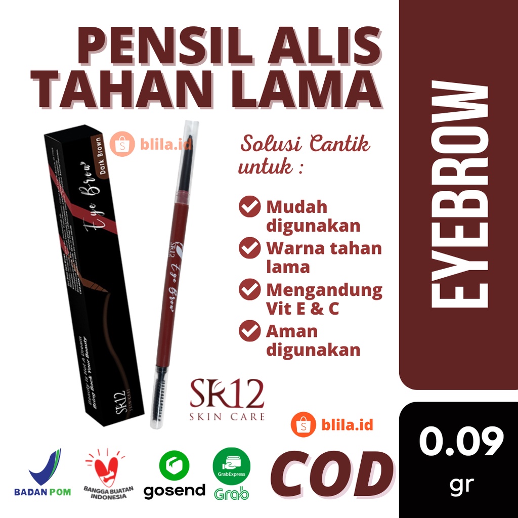 Pensil Alis SR12 EYEBROW Eye Brow Dark Brown Tahan Lama Antioksidan Mudah Diaplikasikan