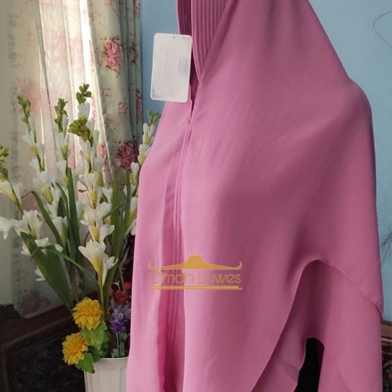 khimar oval 2 layer - khimar ceruti - kerudung khimar premium