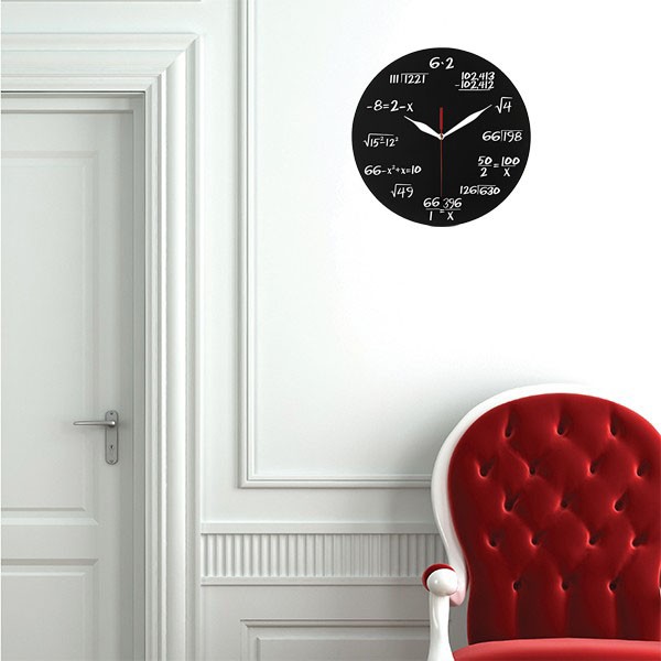 Jam Dinding Unik Minimalis Rumus Matematika Aesthetic Dekorasi Kamar Sweep Movement Besar 30cm-2