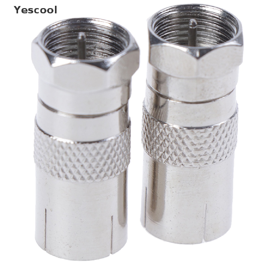 Yescool 2Pcs Adapter Konektor Socket Tipe F Male Ke RF Coax Aerial Female Untuk TV