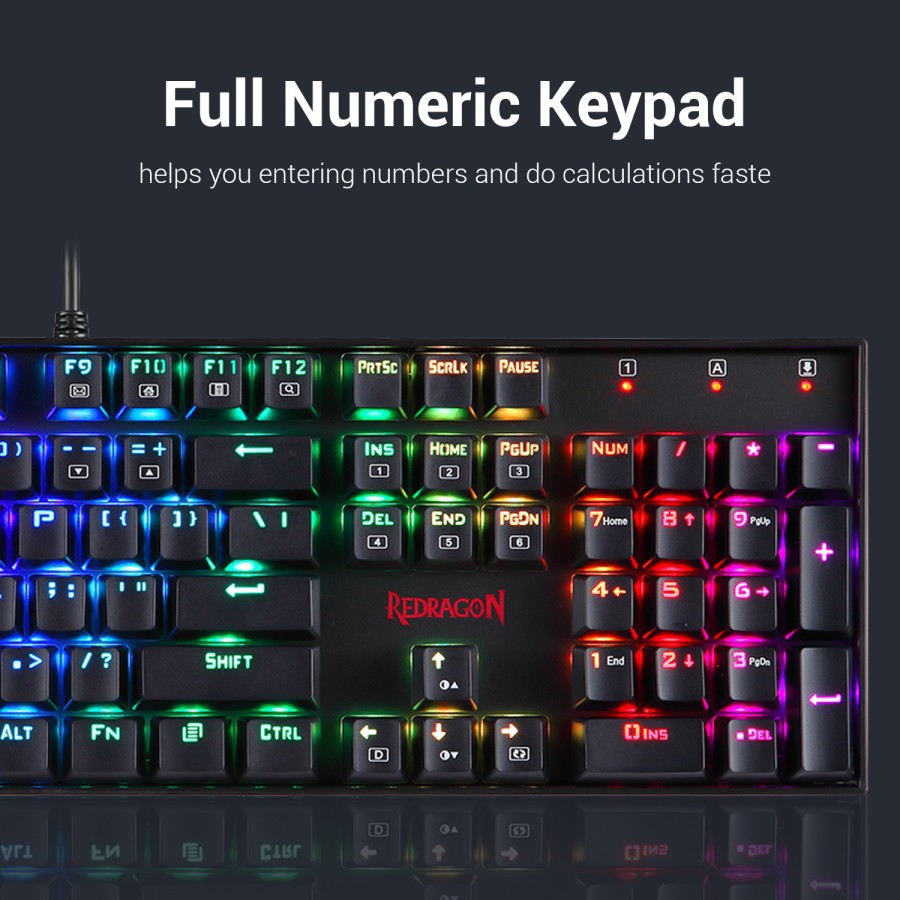 Redragon Keyboard Gaming Mechanical RGB Mitra K551RGB-1