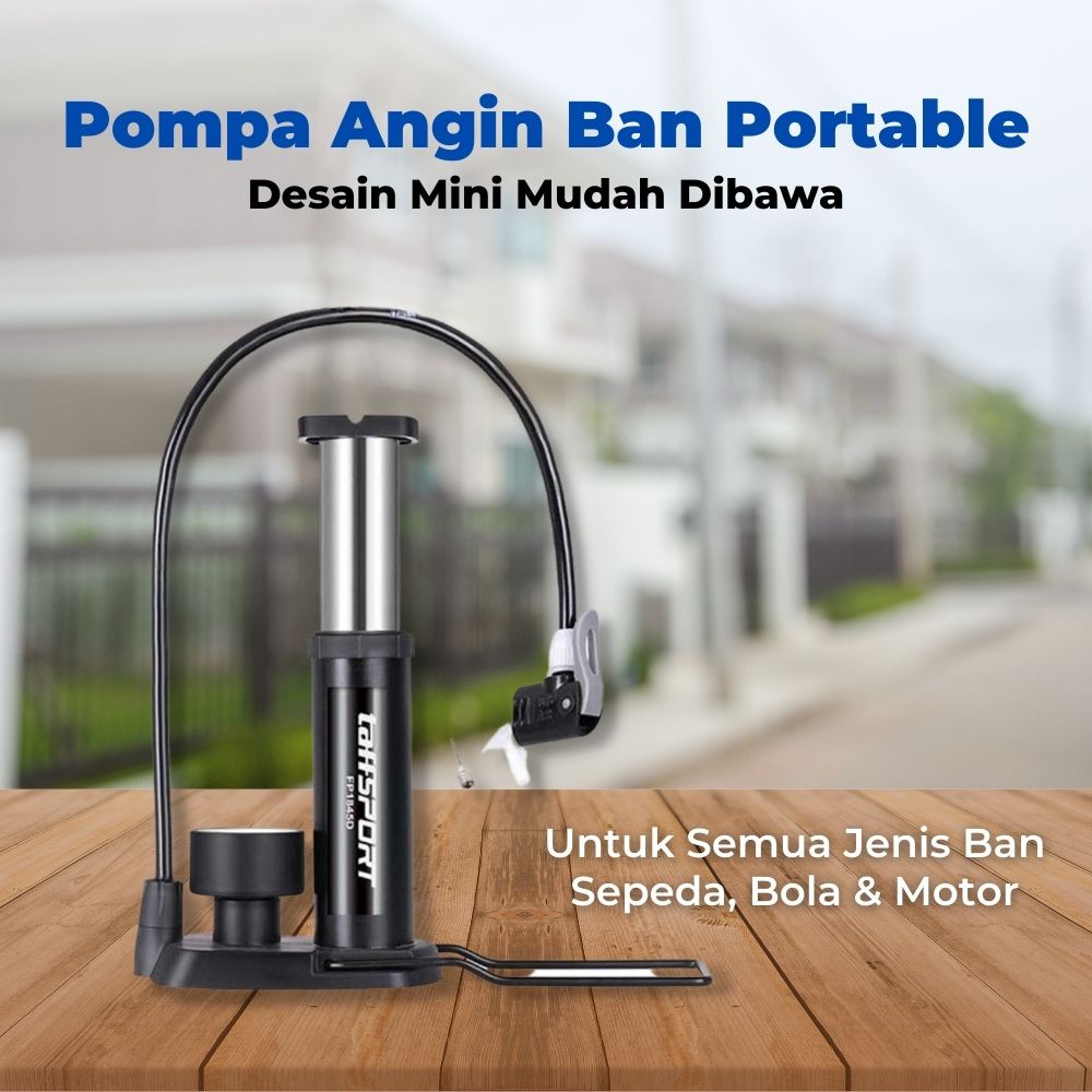 Pompa Angin Ban Portable Untuk Semua Jenis Ban Sepeda Bola &amp; Motor