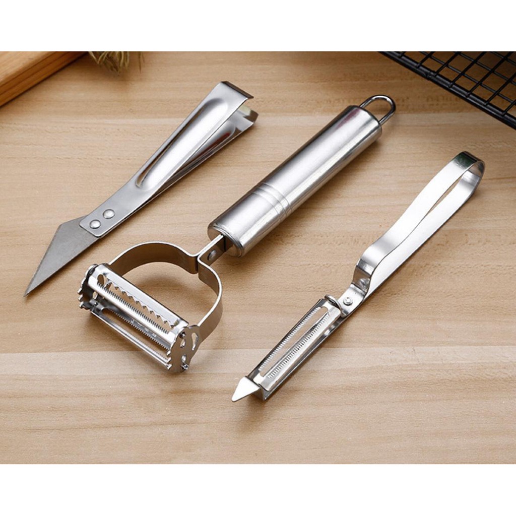 UNNISO -  Pisau Peeler Stainless Pengupas Kulit Buah Dan Sayur 1 Set isi 3 Pc