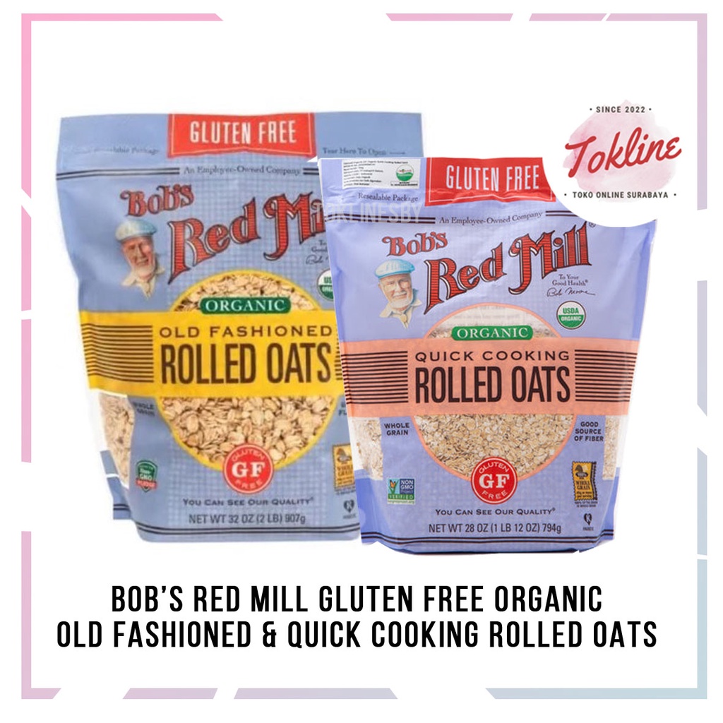 

BOB'S RED MILL DUO PACKAGES GLUTEN FREE ORGANIC QUICK COOKING OLD FASHIONED ROLLED OATS 794 / 904 gr