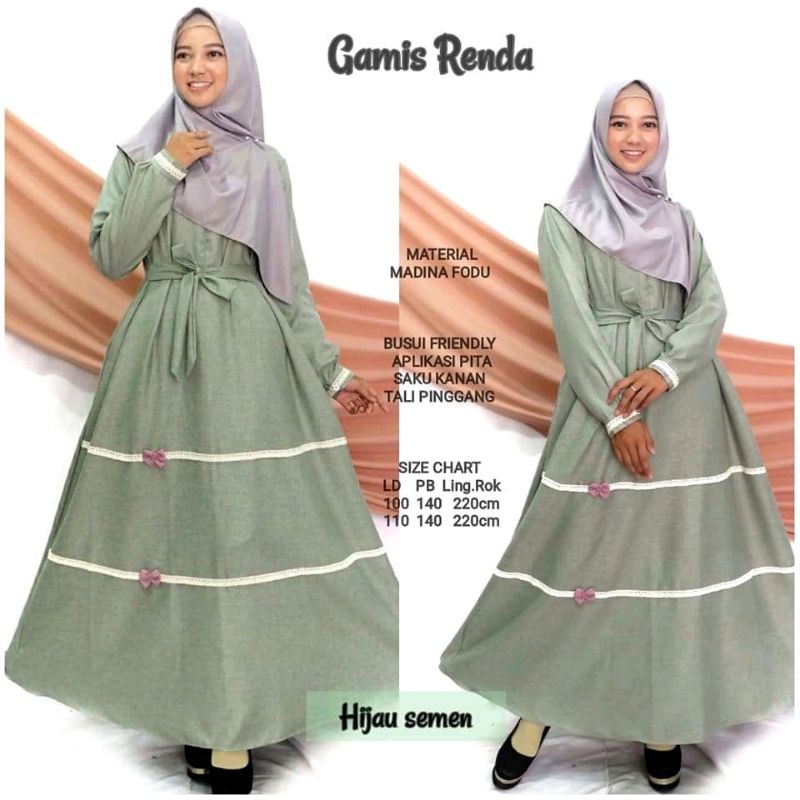 gamis syari madina variasi renda