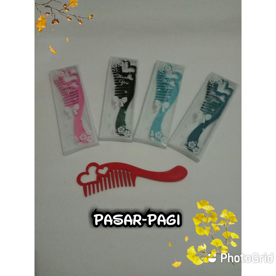 Souvenir 50 Pcs Sisir Love IMPORT Kemasan Mika Souvernir Hadiah Pernikahan Murah