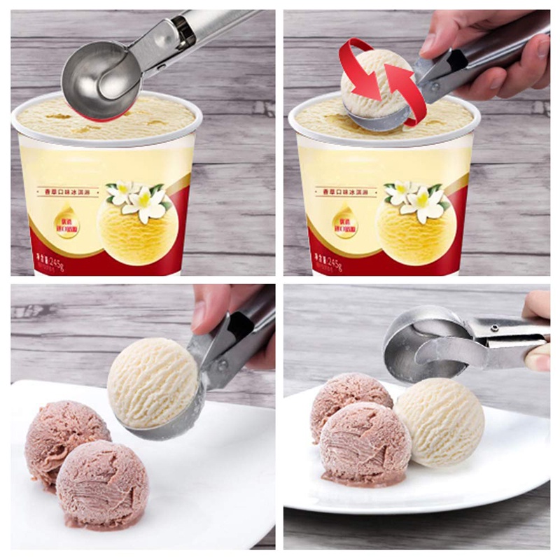 [Ice Cream Scoop Ice Cream Digger][Stainless Steel Ice Cream Spoon ][Watermelon Baller Scoop Fruit Dessert Spoon]