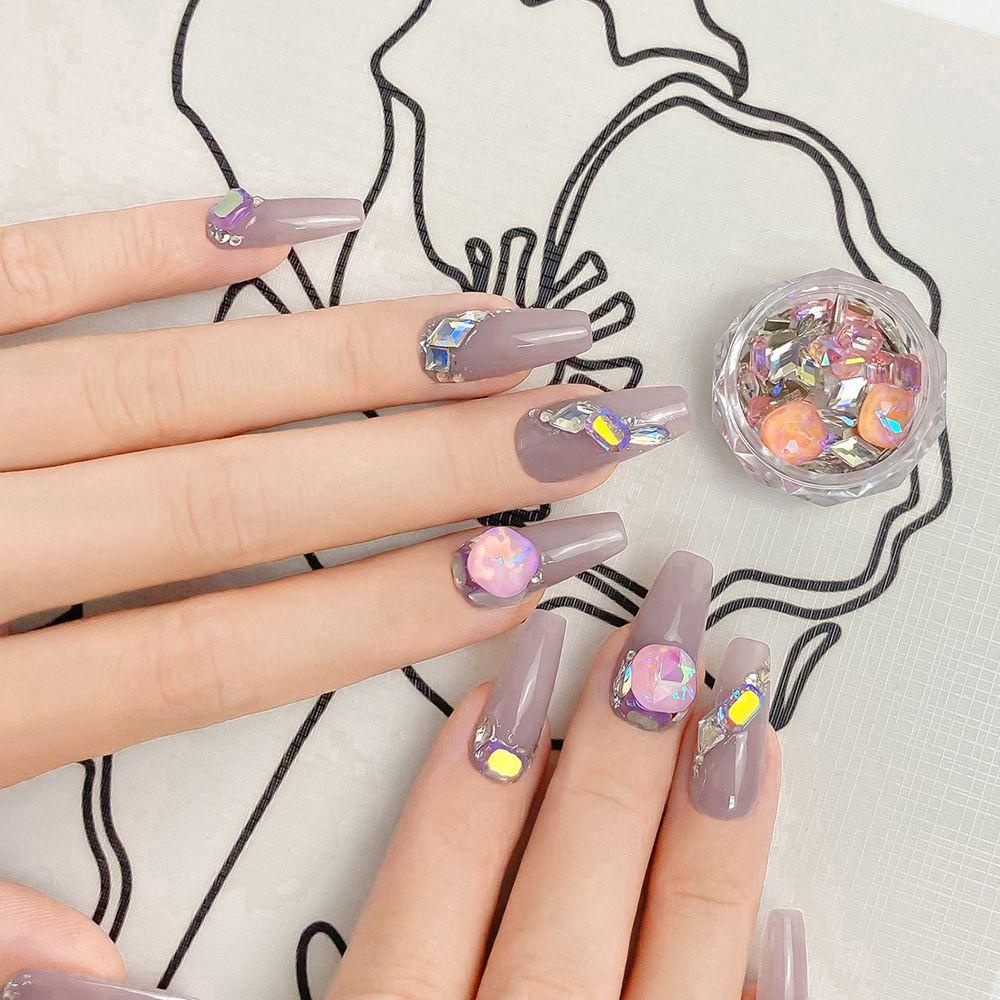 Mxbeauty Nail Art Rhinestones Fashion Sparkling Irregular Shaped Nail Ornament Ukuran Campur Perhiasan Kuku 3D