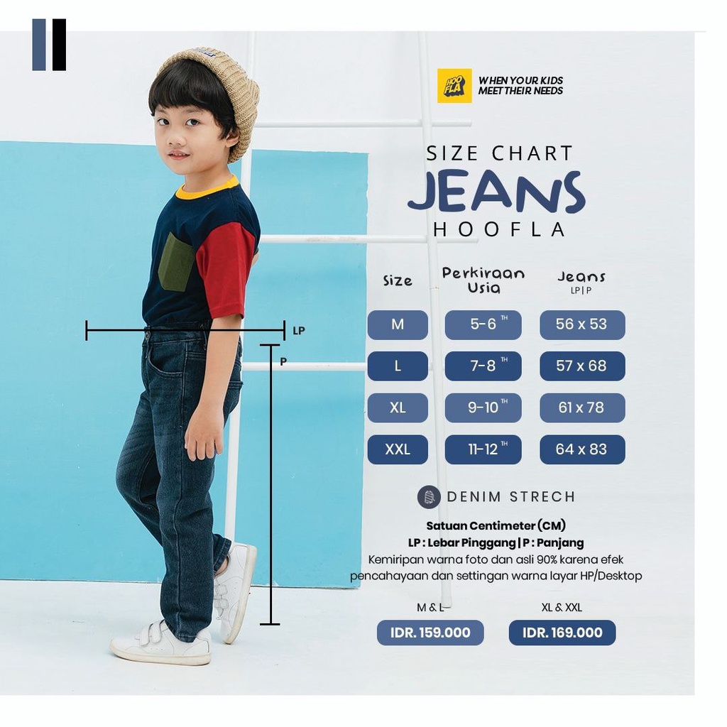 Celana Jeans  Anak Laki Laki Umur 5 - 12 Tahun Jeans Hoofla Celana Panjang Anak Laki Laki Bahan Denim Stretch Terbaru