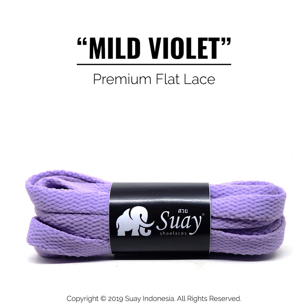 TALI SEPATU Sneaker Warna Warni Gepeng (FLAT) Panjang 115cm Suay Premium Shoelace SURABAYA-Mild Violet