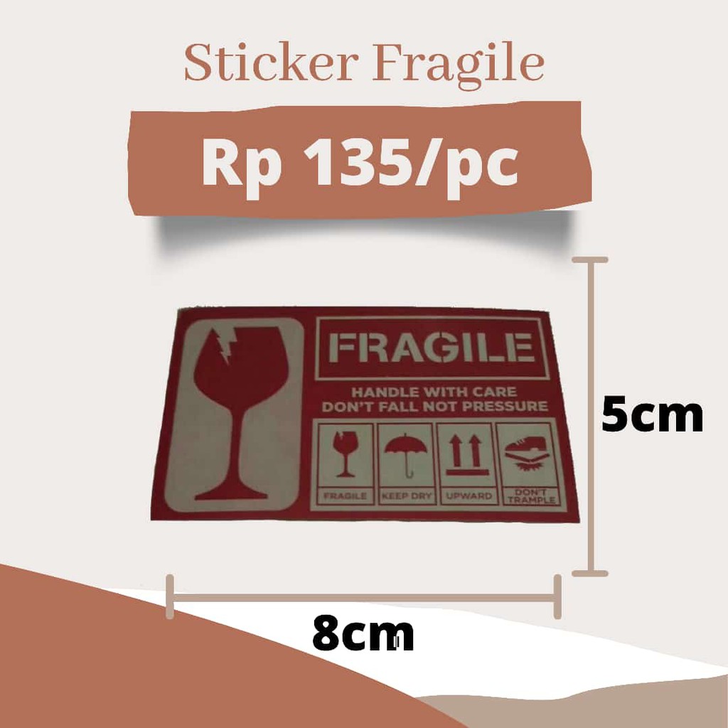 

STICKER LABEL FRAGILE 8CMX5CM | STICKER HANDLE WITH CARE
