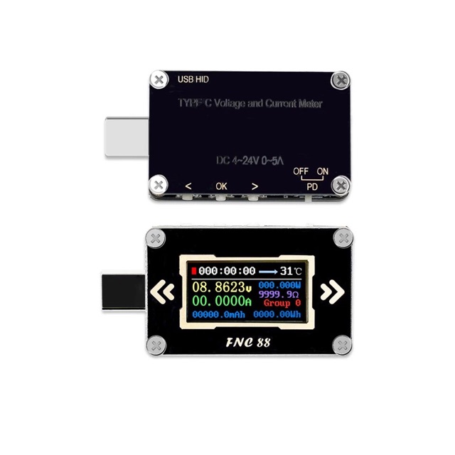 FNC88 Type-C PD Trigger USB-C Voltmeter Ammeter Voltage 2way Current Meter Multimeter USB Tester