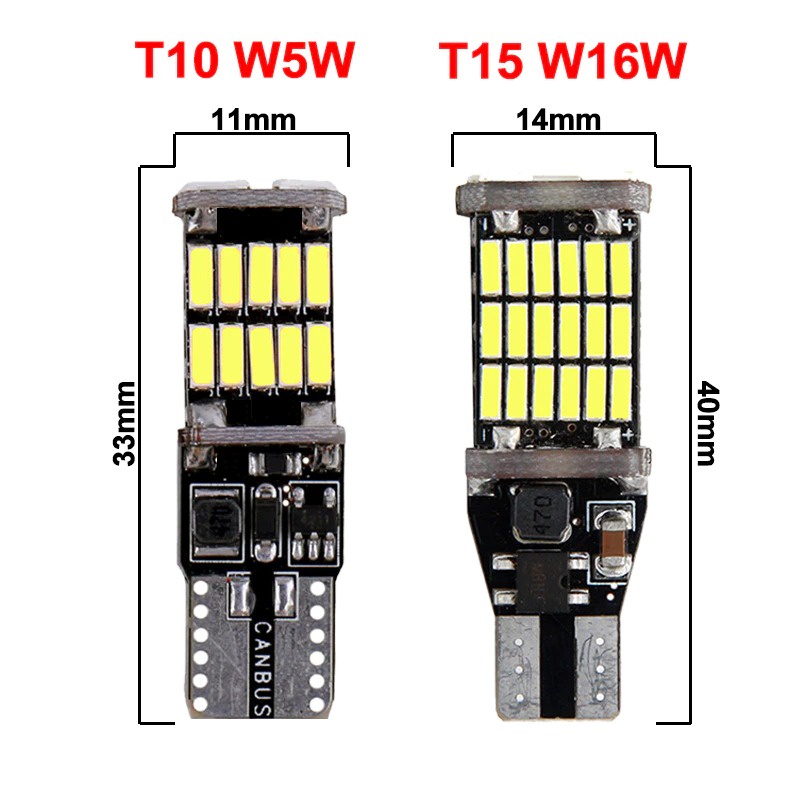 Hamy Lampu LED Mobil SMD T15 W16W 4014 45SMD 12V 6500K 1PCS - FITC - Black