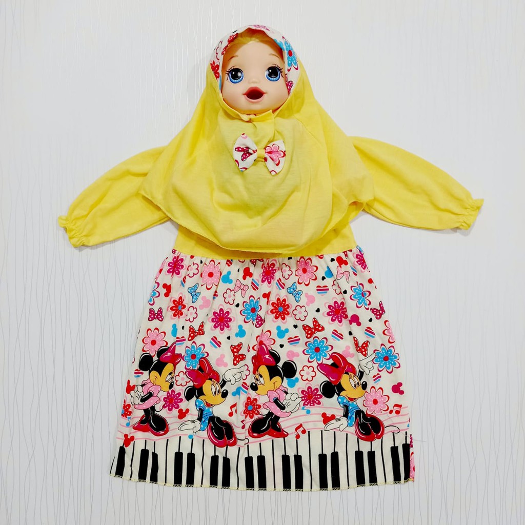 COD  gamis anak perempuan karakter baby alicia dress muslim dan hijab