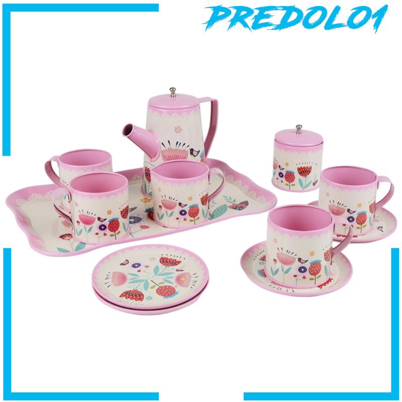 (Predolo1) 12pcs / Set Mainan Simulasi Teko + Cangkir Teh Untuk Anak Bermain Peran