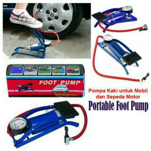 Pompa Injak Darurat Portable Foot Pump Untuk Ban Mobil Motor Sepeda dll