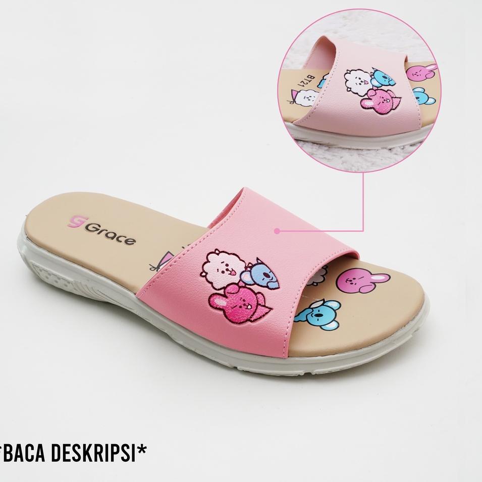 YT.22Jn22х - GRACE [MUSE SLOP] Sandal Anak Perempuan BTS BT21/ Sendal Selop Anak Perempuan