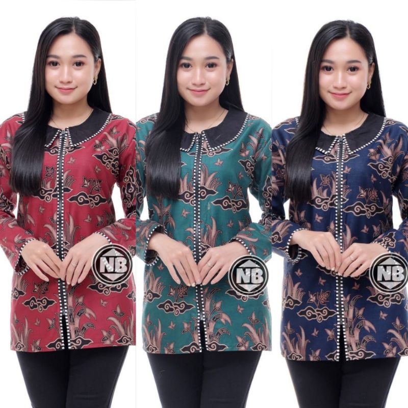 BAJU BATIK WANITA MODERN MONALISA GENES M,L,XL,XXL asli PEKALONGAN