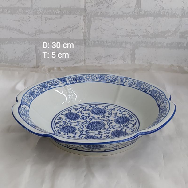Mangkok Saji Keramik Biru Putih
