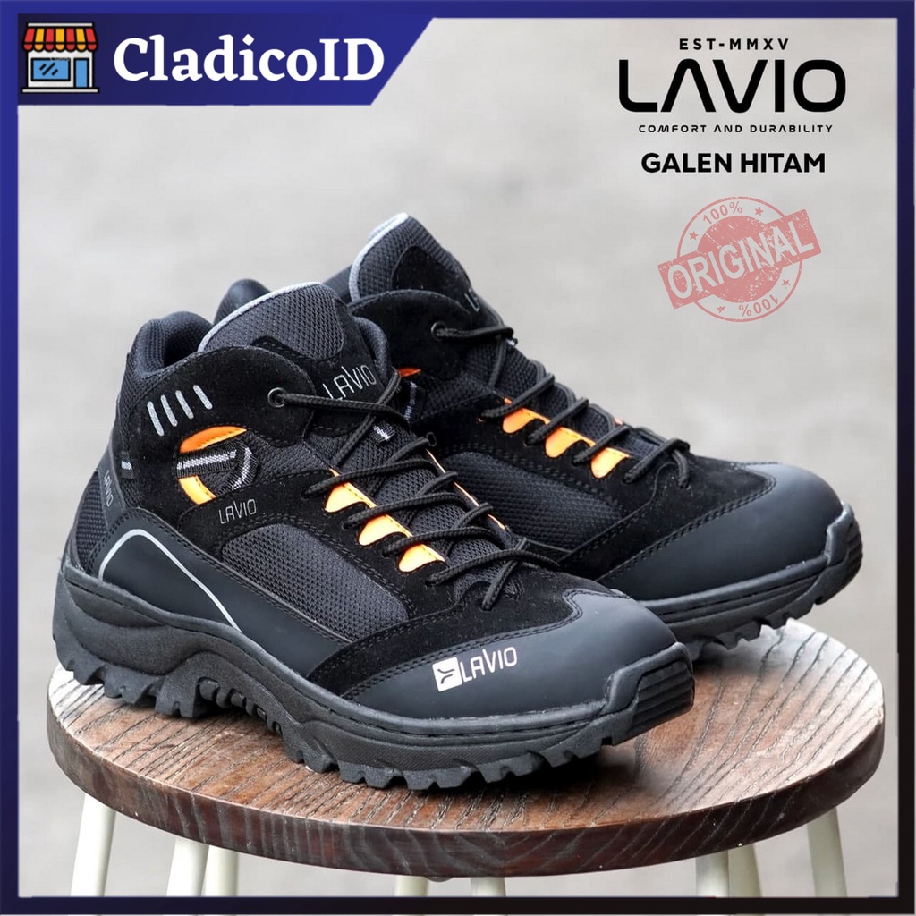 LAVIO Galen Best Seller Sepatu Pria Safety Shoes Ujung Besi High Quality Kerja Lapangan Proyek Mendaki Gunung Outdoor Sefty Boot Cowok