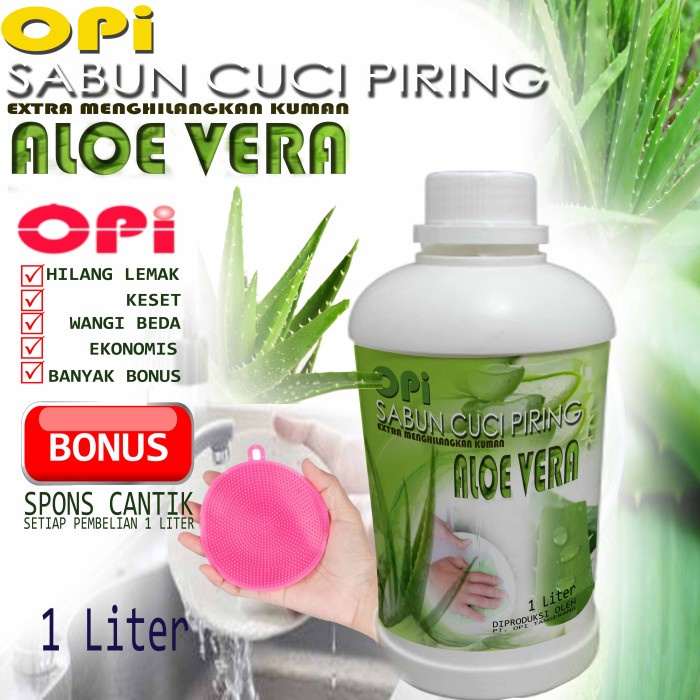 Sabun Cuci Piring 1 Liter Aloevera &amp; 8 varian wangi lain bonus spons