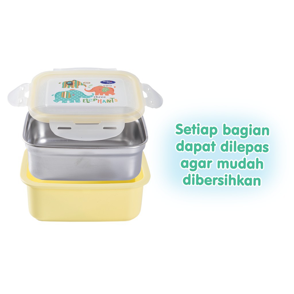 Baby Safe Stainless Steel Lunch Box SS009 360ml / Tempat Makan