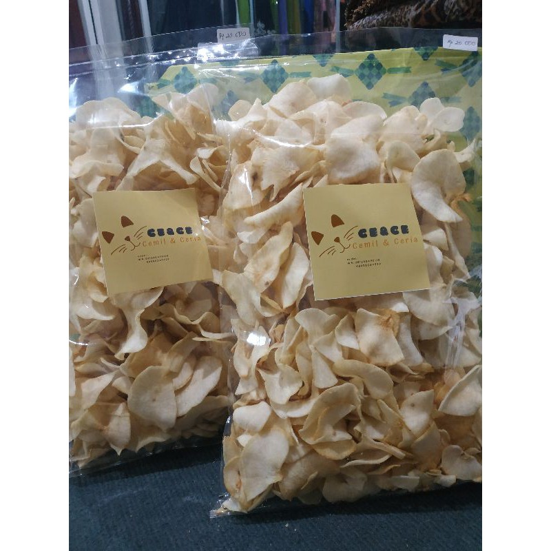 

KERIPIK SINGKONG GURIH RENYAH RASA BAWANG 500gr