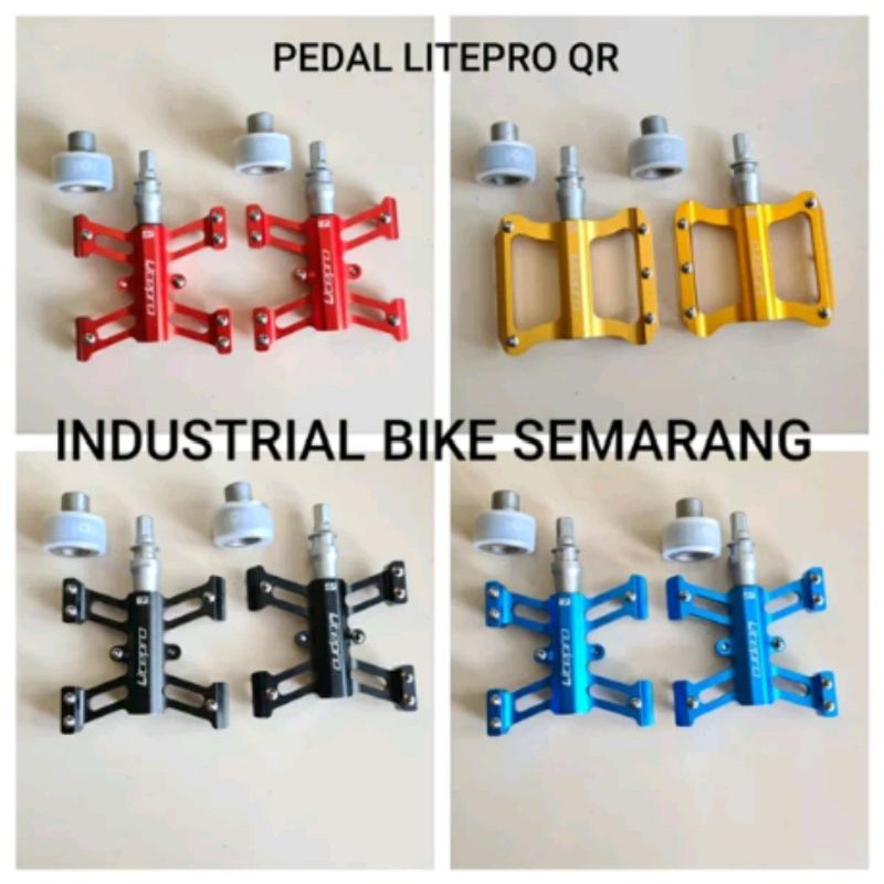 Pedal Sepeda lipat qr litepro folding bike sepeda lipat quick release pedals sealed bearing material alloy alumunium