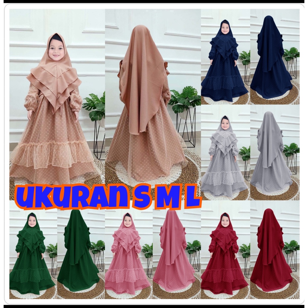 Odelia Kids Hijau Wardah 7-9 Thn Free Hijab Gamis Anak Sd Terbaru Busana Muslim Ngaji Lebaran Ramadh
