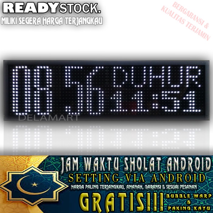 {kiranastore} Jam Sholat Masjid Setting Android - Merah Diskon