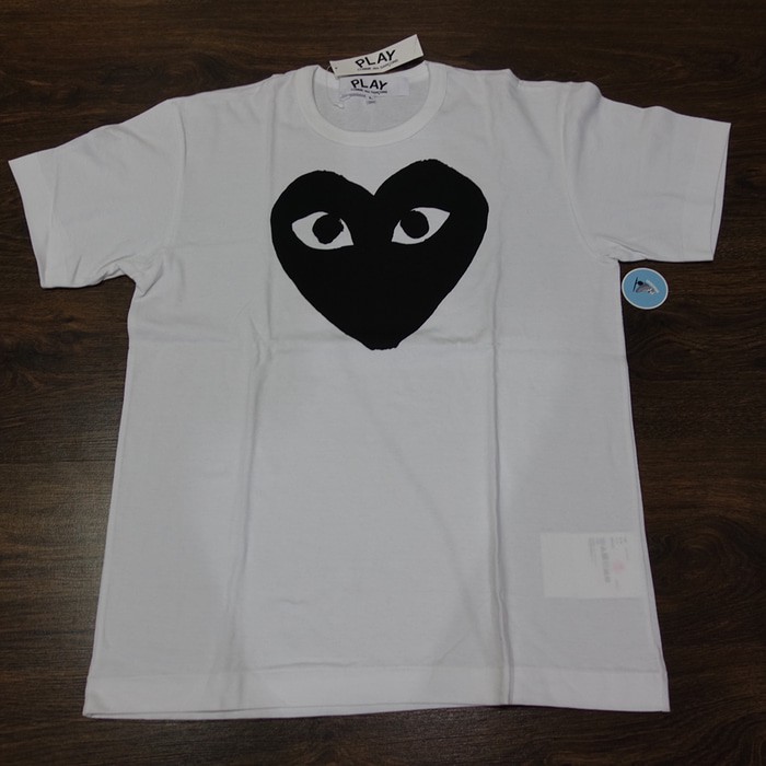 white t shirt with black heart