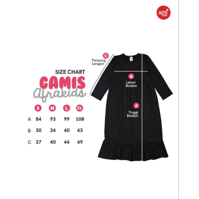 Gamis Afrakids Black Glitter GA013