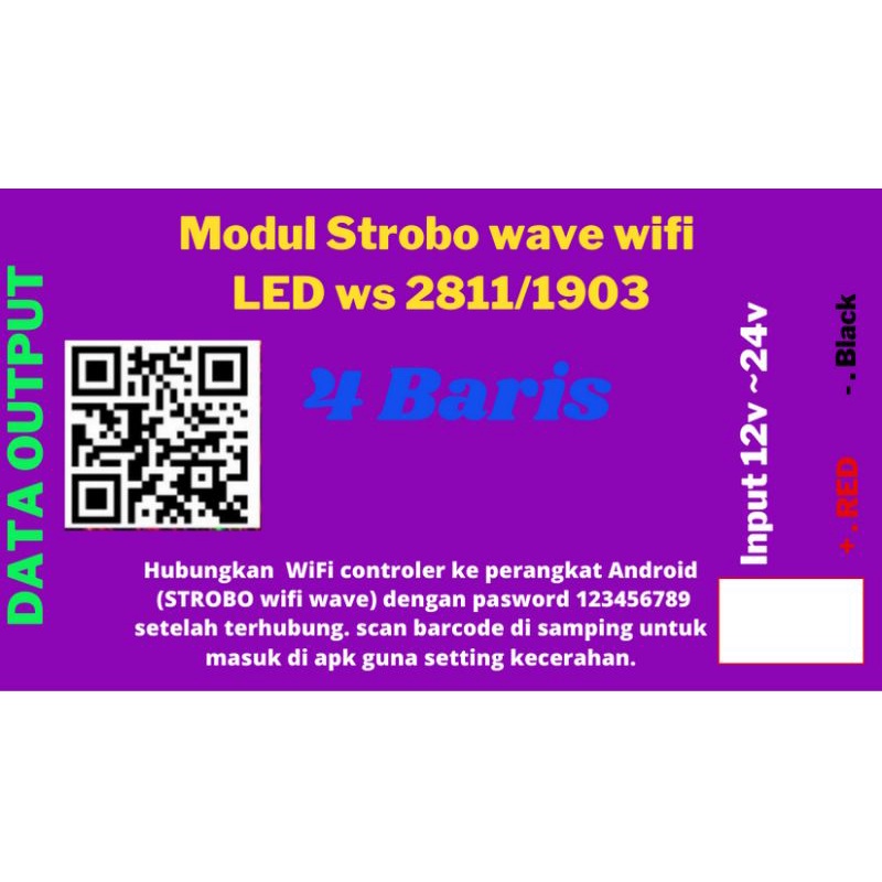 modul Strobo text 4baris LED ws2811