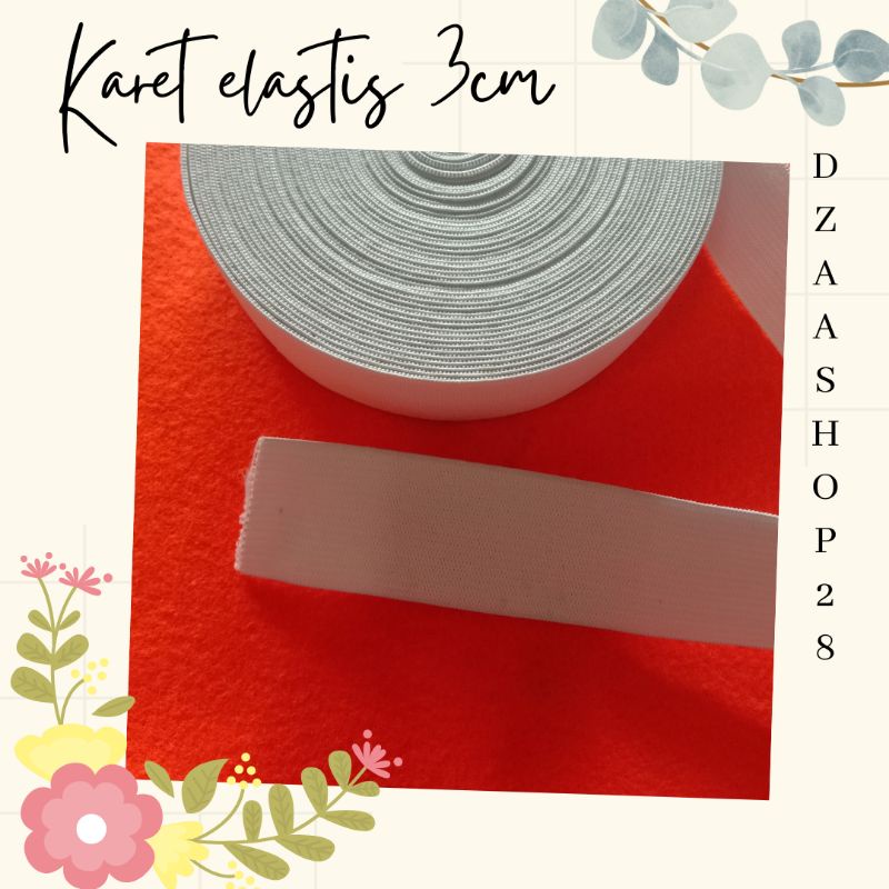 karet elastis / kolor 3cm meteran