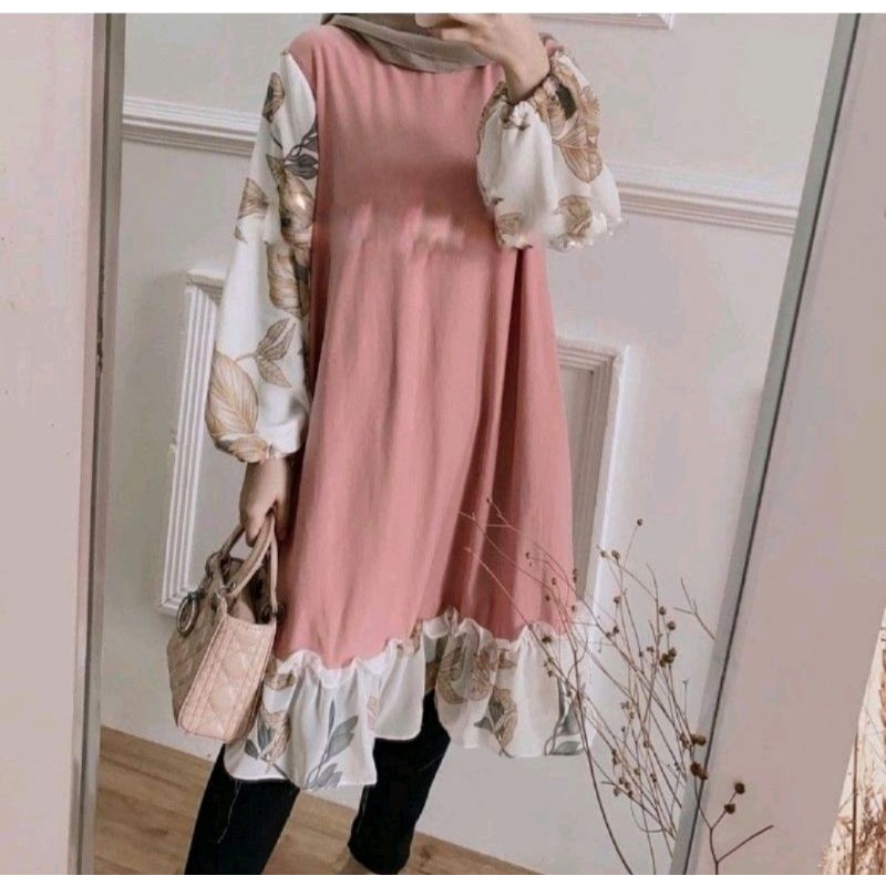 PROMO ONE SET FINA  / ONE SET  STANDART JUMBO / ONE SET - RAYON - ZAZA  / LD 100/105/110/115/120 CM  DAILY  TUNIK WANITA SET MOSCREPRE PREMIUM-1