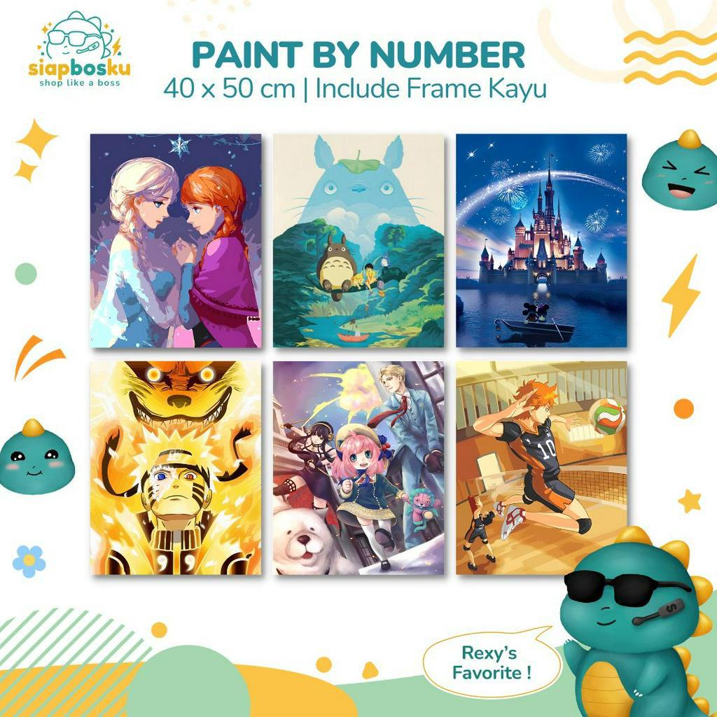 

PAINT BY NUMBER 40x50 CM AESTHETIC KARAKTER KANVAS PAINTING KIT WITH FRAME SIAP LUKIS