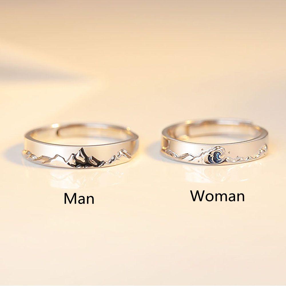 PREVA Couple Rings Anniversary Gift Jewelry Lover Valentine's Day Present Weddings S925 Silver Plated