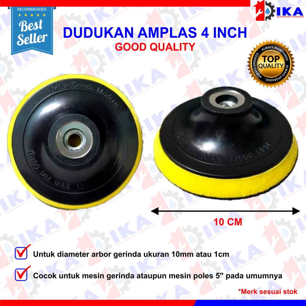 Tatakan Amplas Bulat Velcro Ampelas Gerinda Tangan Polishing Pad Rubber 4 Inch