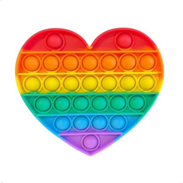 Mainan Pop It Fidget Toys Medium Rainbow BTS / Cetekan Squishy Bubble (KEKINIAN & MENYENANGKAN)-LOVE RAINBOW