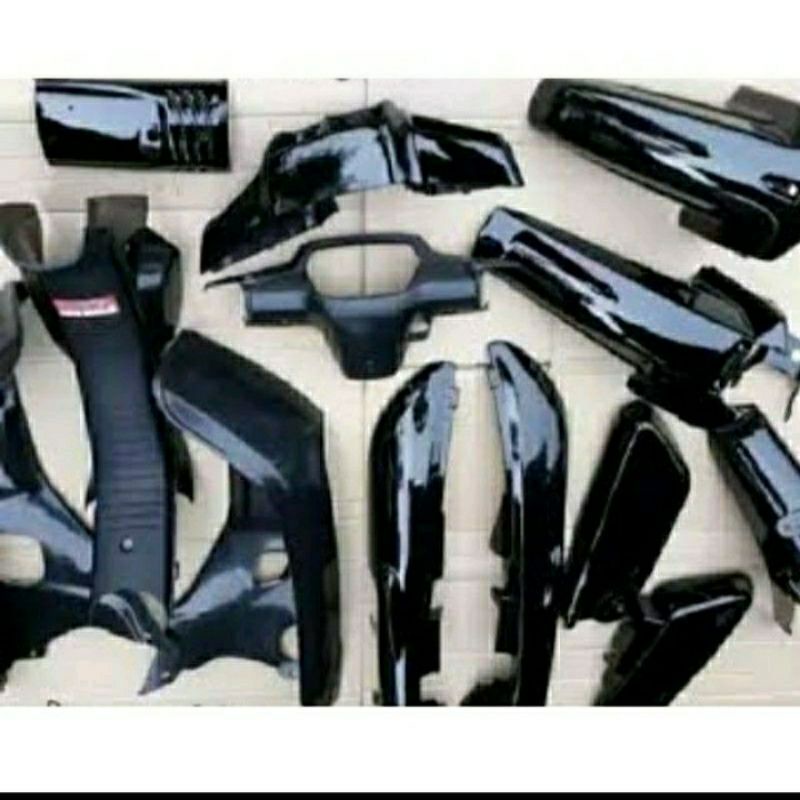FUL SET COVER BODY BODI HALUS DAN KASAR HONDA ASTREA GREND LEGENDA IMPRESA WARNA HITAM POLOS TERSEDI