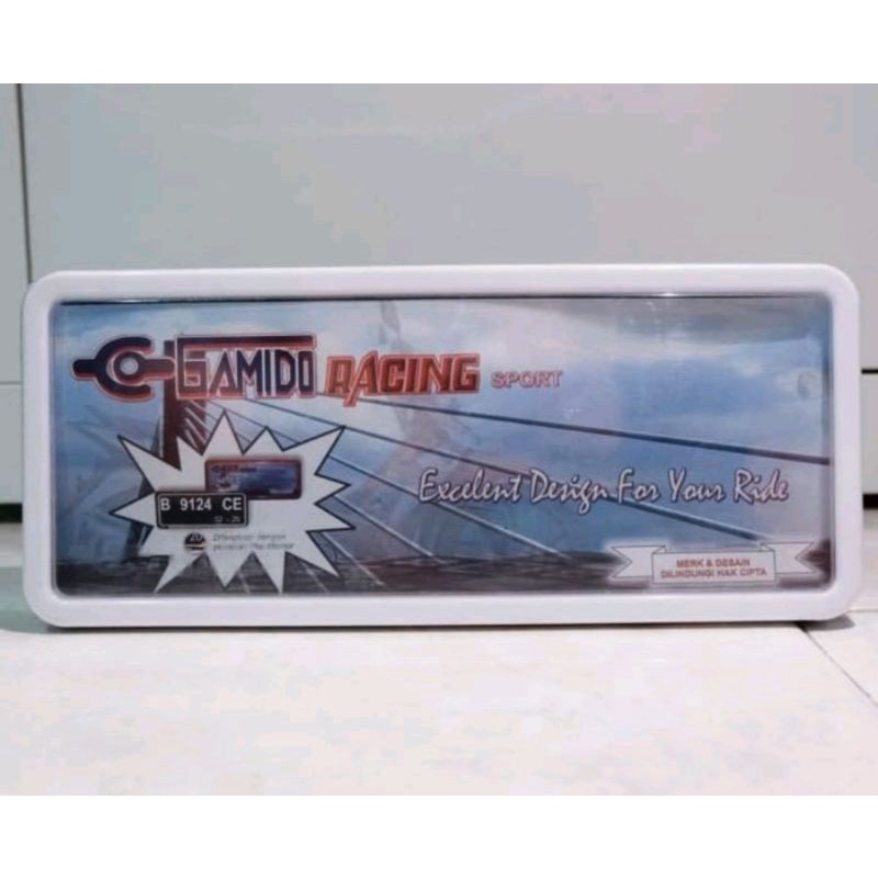 Cover Plat Nomor Motor Gamino Model Kotak - cover plat nomor model cembung