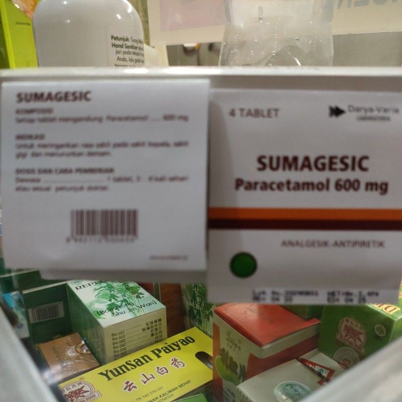 SUMAGESIC  paracetamol 600 mg  perstrip
