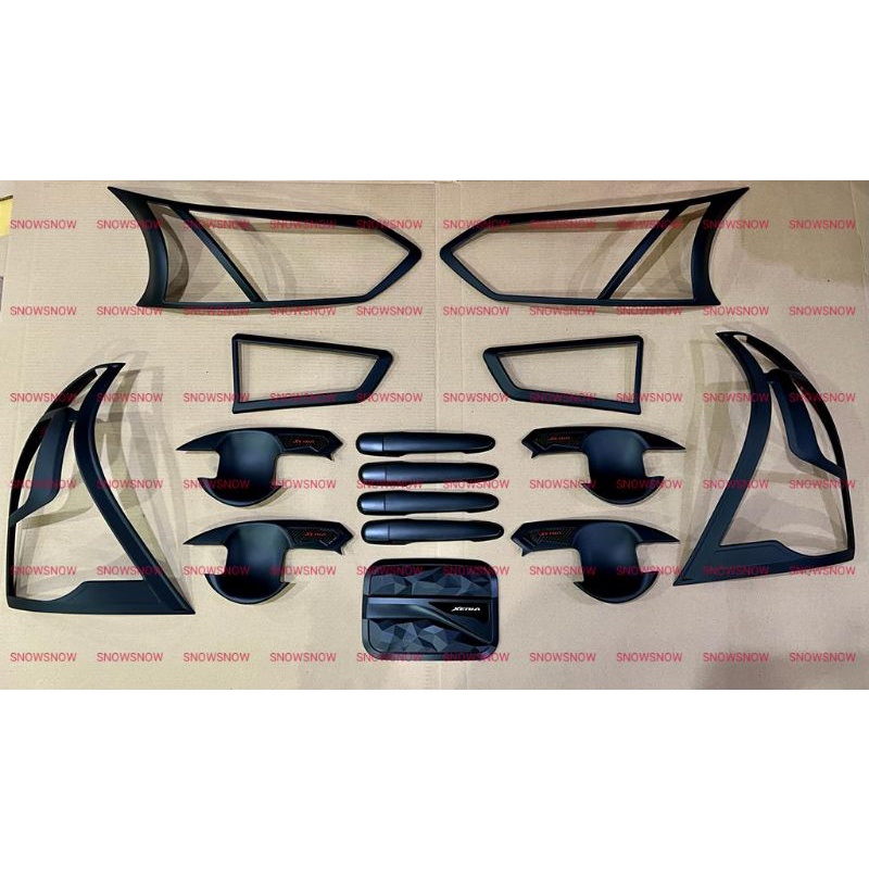 Paket Garnish Depan Belakang Outer Handle Tank Cover Grand All New Avanza Xenia 2015 2016 2017 2018 Hitam Chrome