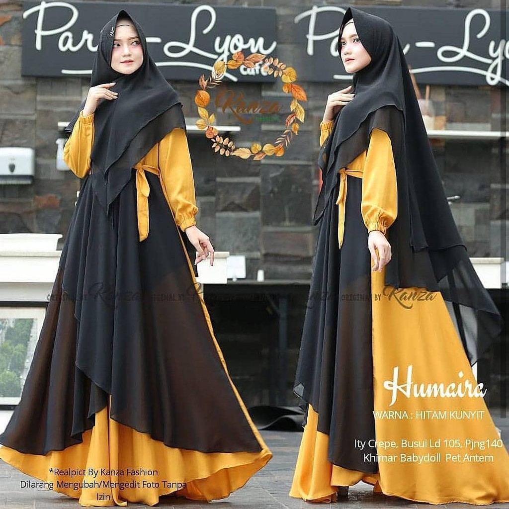 Humaira Syari Black I Gamis Syari