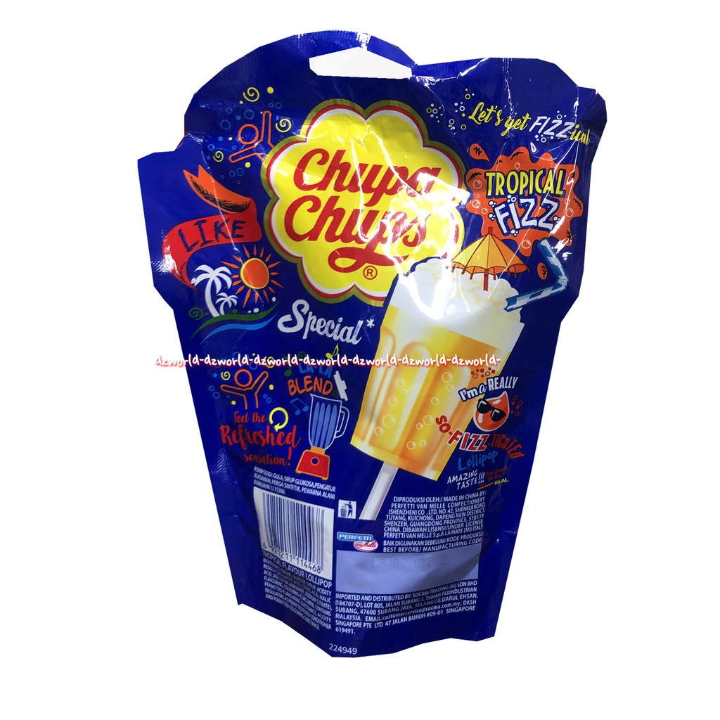 Chupa Chups 75gr Permen Dengan Tangkai Tropical Flavour Lollipop Loli Pop Cupacup