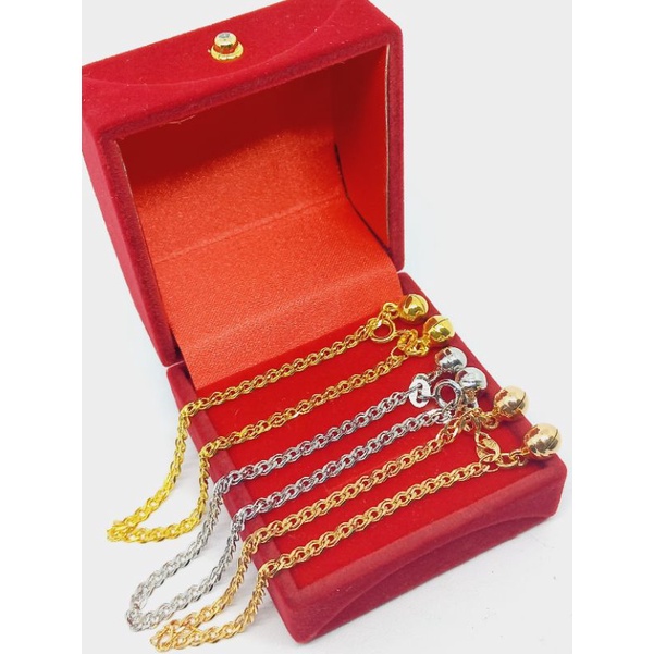 gelang tangan rantai sisik naga double+2bel/perak asli silver 925 lapis emas/perhiasan fashion wanita terbaru