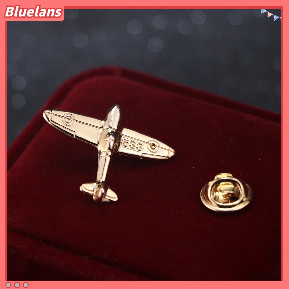 Bluelans Unisex Fashion Aircraft Shape Brooch Pin Suit Shirt Collar Badge Accessory Gift