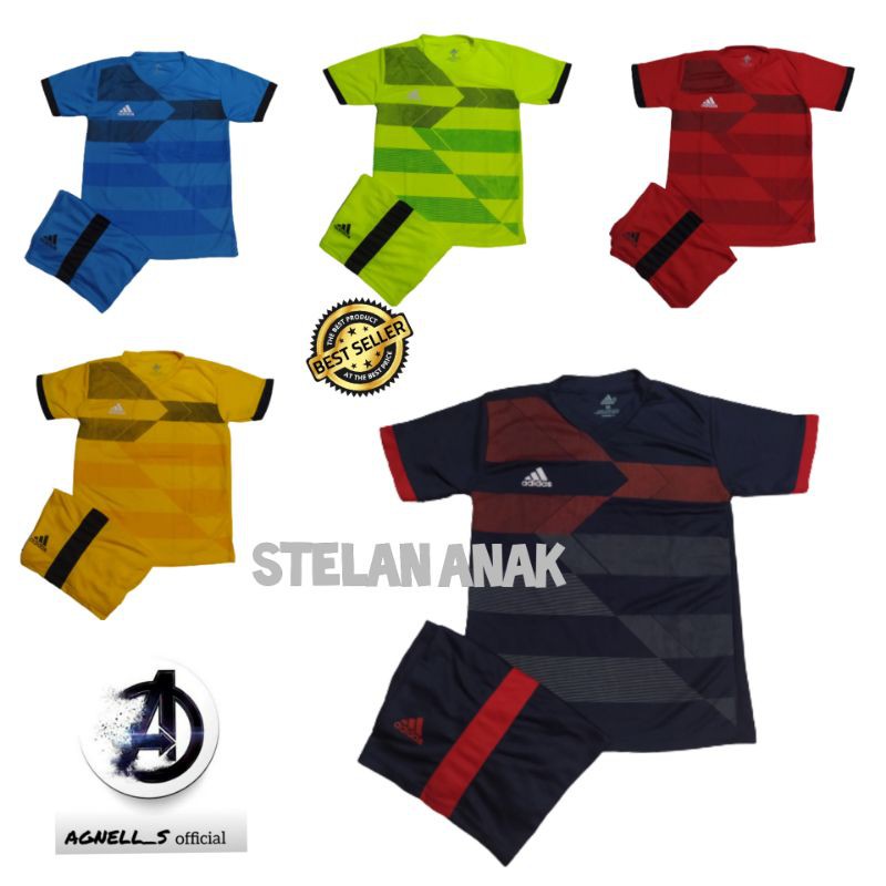 Baju voli setelan jersey bola kaos dan celana futsal anak-anak usia SD 6-12 tahun